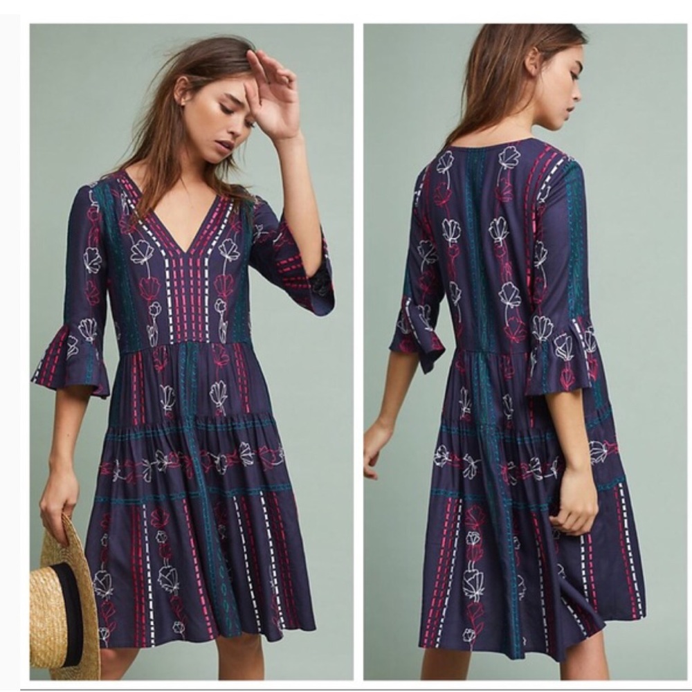 🆕 Antropologie Akemi Kin Hailey Embroidered Dress